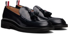 Thom Browne Navy Spazzolato Leather Tassle Loafers