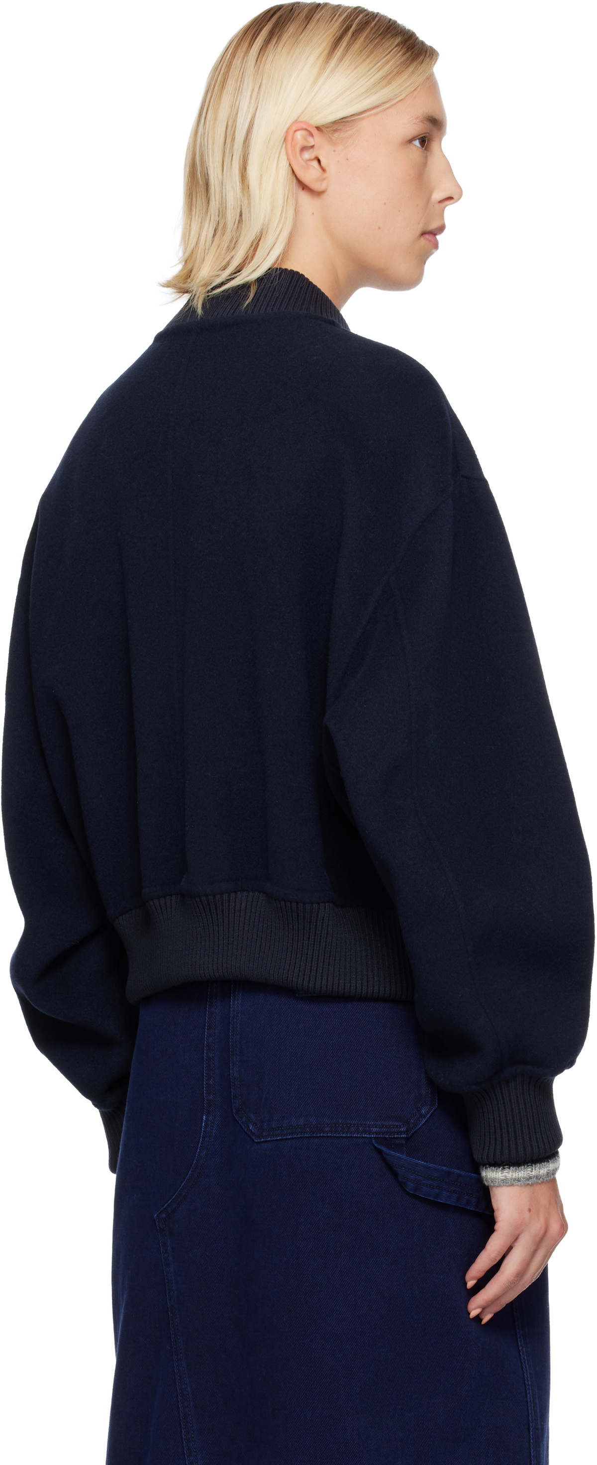 Weekend Max Mara Navy Zelante Bomber Jacket