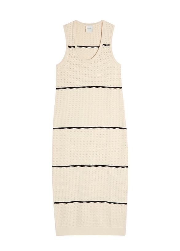 Photo: Varley Scott Scoop Neck Knit Midi Dress Cream