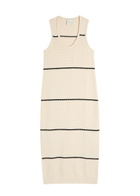 Varley Scott Scoop Neck Knit Midi Dress Cream