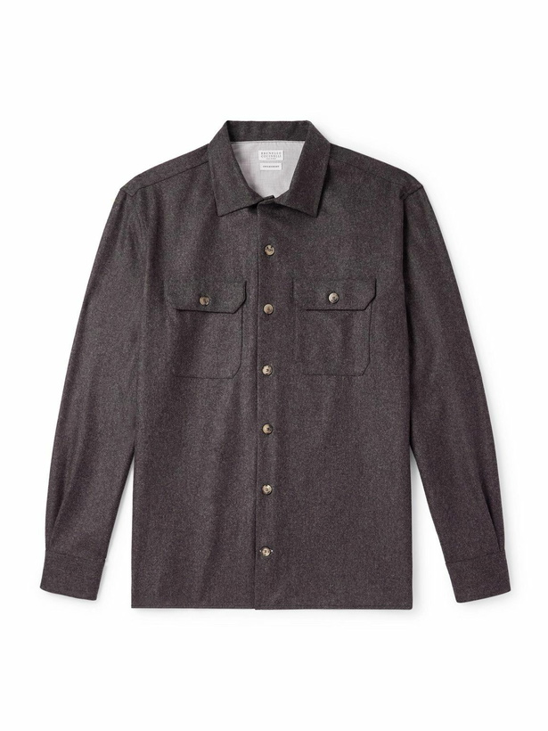 Photo: Brunello Cucinelli - Wool Overshirt - Brown