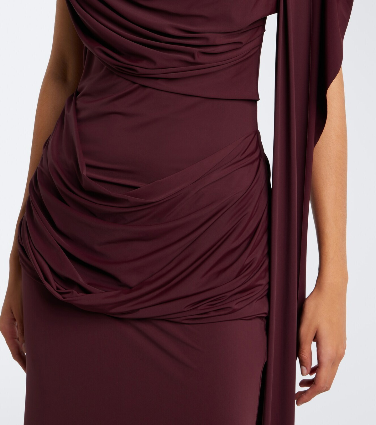 De La Vali Draped jersey gown