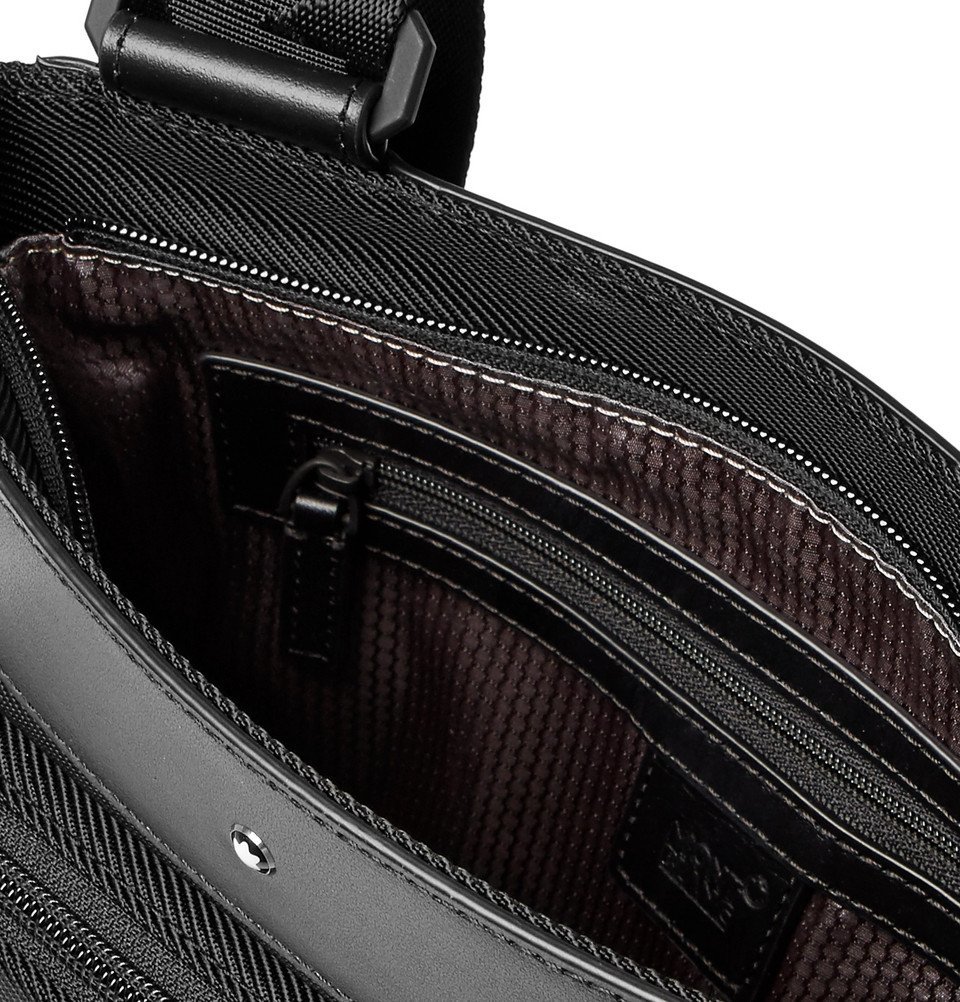 Montblanc - Nightflight Leather-Trimmed Nylon Messenger Bag - Black ...