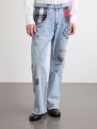 Satoshi Nakamoto - Nessa Wide-Leg Printed Embellished Jeans - Blue