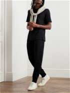 Håndværk - Slim-Fit Tapered Flex Stretch Organic Cotton-Jersey Sweatpants - Black