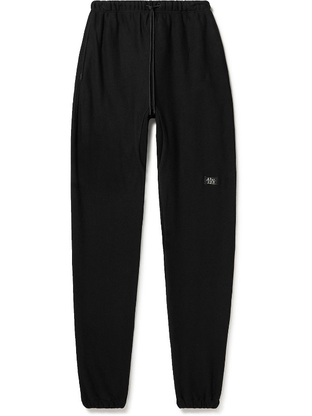 Photo: Abc. 123. - Tapered Logo-Appliquéd Cotton-Jersey Sweatpants - Black