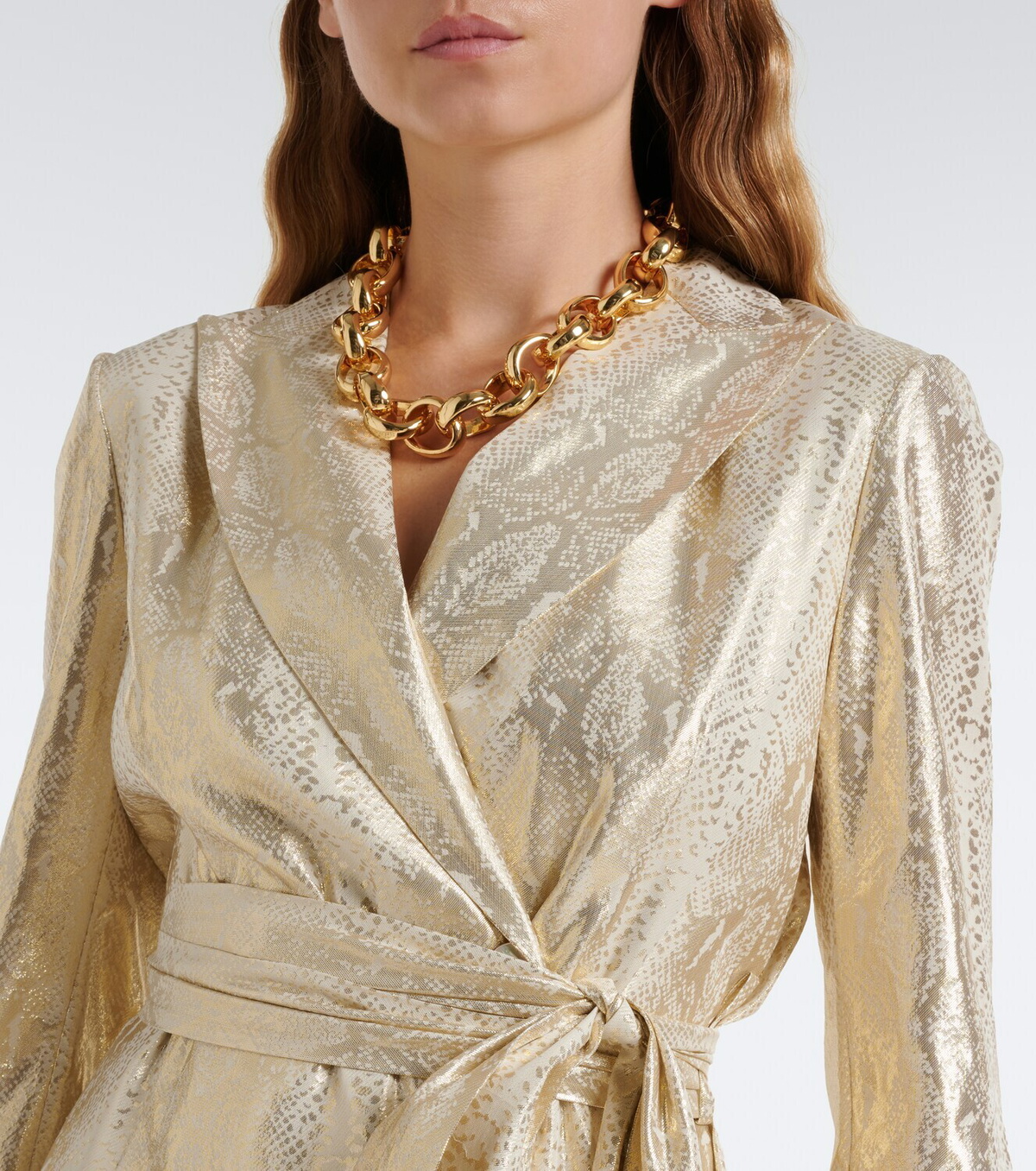 Joseph Ashner snake-print silk-blend lamé blazer