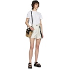 Sacai White Wool Asymmetrical Pinstripe Shorts