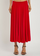 Norma Kamali Stretch-jersey Midi Skirt Red