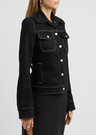 Courrèges Stretch-denim Jacket Black And White