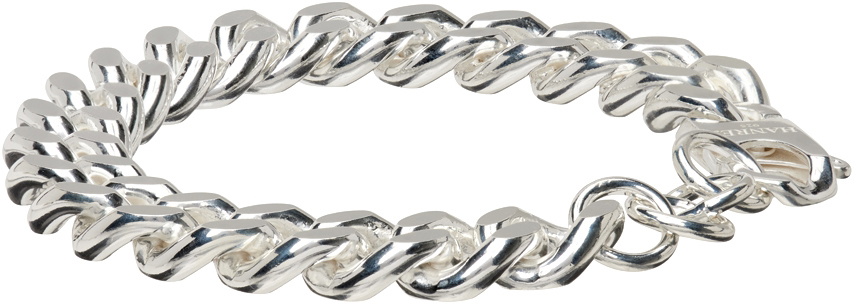 HANREJ Silver 'Til Min Elskede' Panzer Chain Bracelet