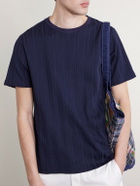 Mr P. - Textured Organic Cotton T-Shirt - Blue