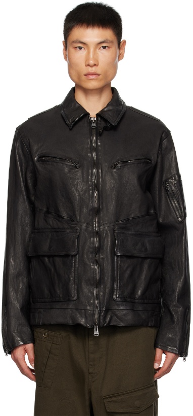 Photo: Yohji Yamamoto Black Isamu Katayama Backlash Edition Leather Jacket