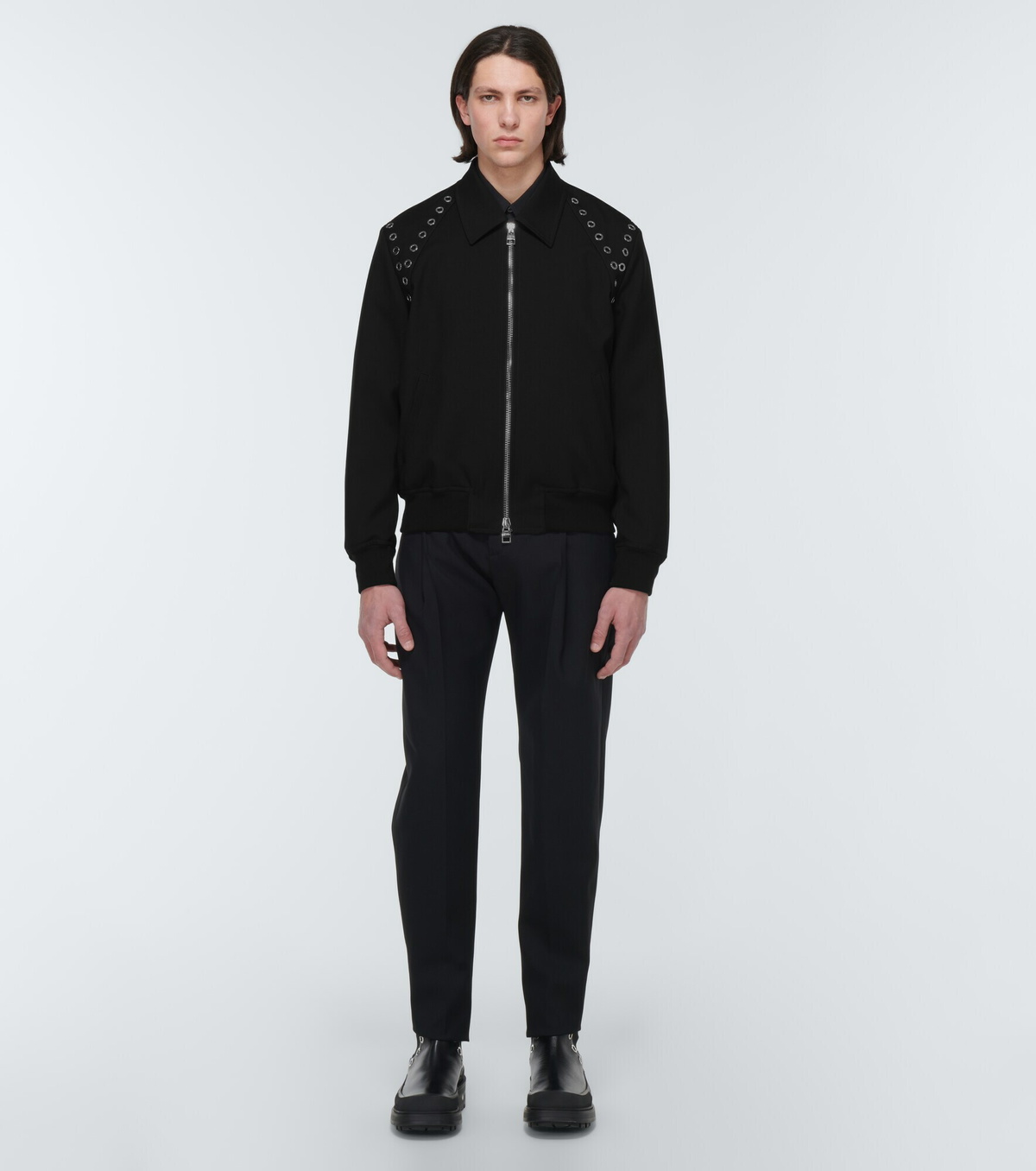 Alexander McQueen - Embellished wool blouson jacket