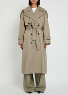 Skall Studio Mahsa Belted Cotton Trench Coat Stone
