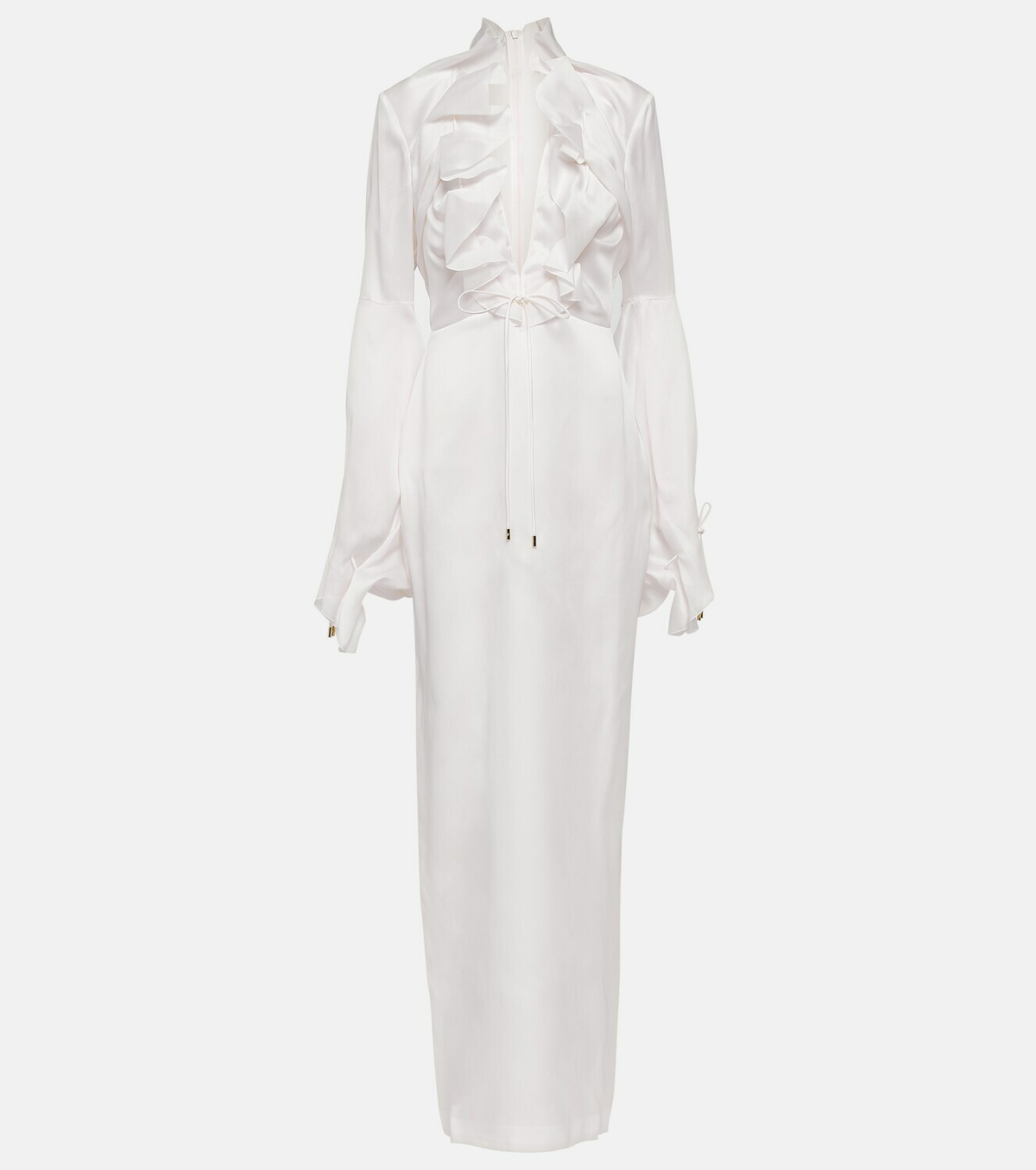 Tom Ford Ruched silk satin organza gown