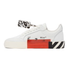 Off-White White and Blue Calfskin Vulcanized Low Sneakers