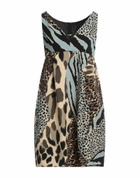 Manila Grace Womens Mini dress in Beige