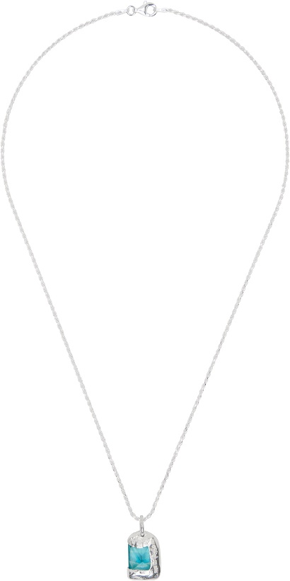 Photo: Bleue Burnham SSENSE Exclusive Silver Rose Pendant Necklace