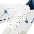 Valentino Men's Stud Retro Runner Sneakers in White/Avio/Ice