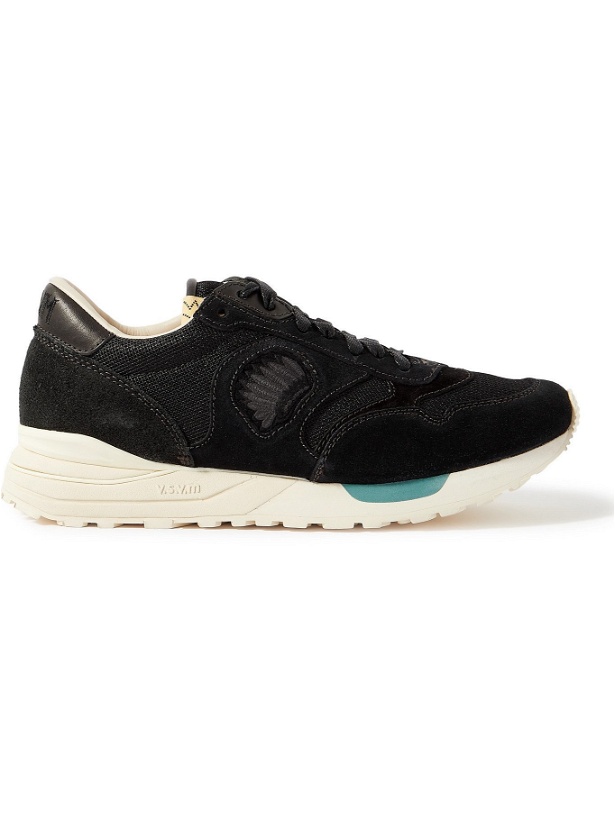 Photo: VISVIM - Roland Leather-Trimmed Suede and Mesh Sneakers - Black - 8