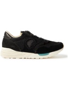 VISVIM - Roland Leather-Trimmed Suede and Mesh Sneakers - Black - 8