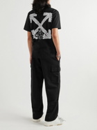 Off-White - Logo-Print Cotton-Jersey T-Shirt - Black