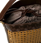 MC2 Saint Barth Straw Bucket Bag With Brown Monogram Details