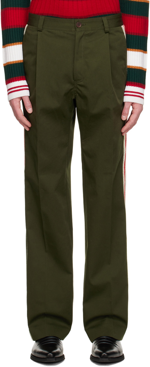 Wales Bonner SSENSE Exclusive Khaki Harmonic Trousers Wales Bonner