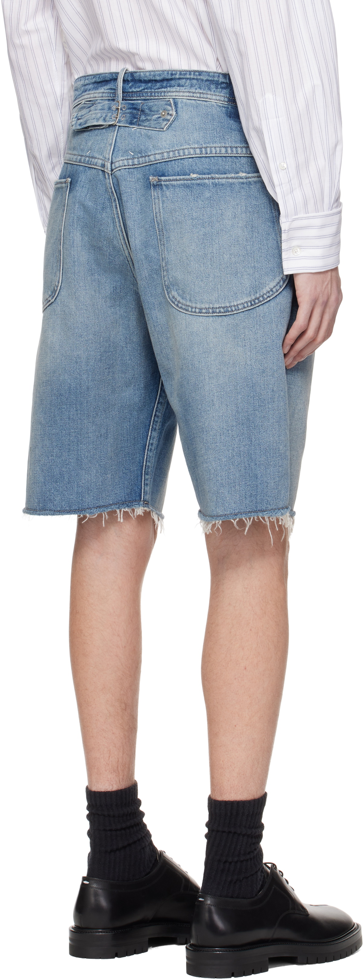 Maison Margiela Blue Cut-Off Denim Shorts
