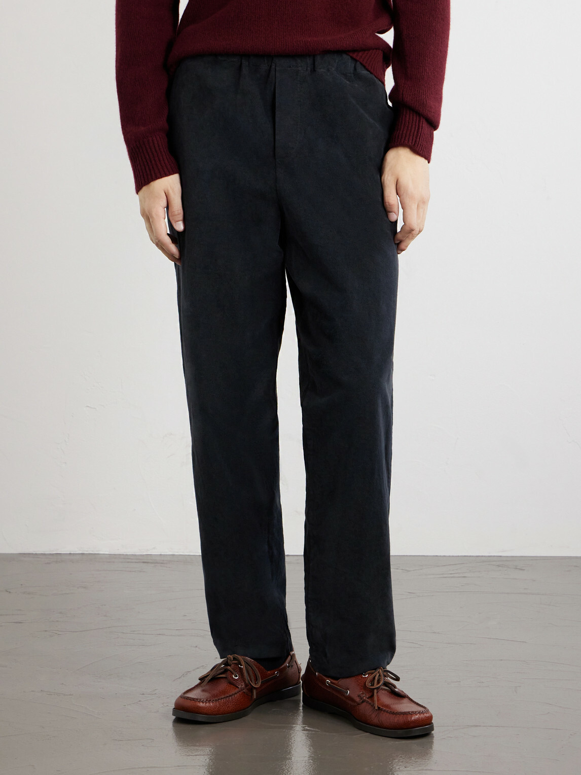 Barena - Straight-Leg Garment-Dyed Stretch Cotton-Moleskin Trousers - Blue