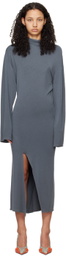 Jade Cropper Gray Vented Midi Dress