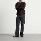 mfpen Men's Round Neck Sweater in Dark Brown Ajour Stripe