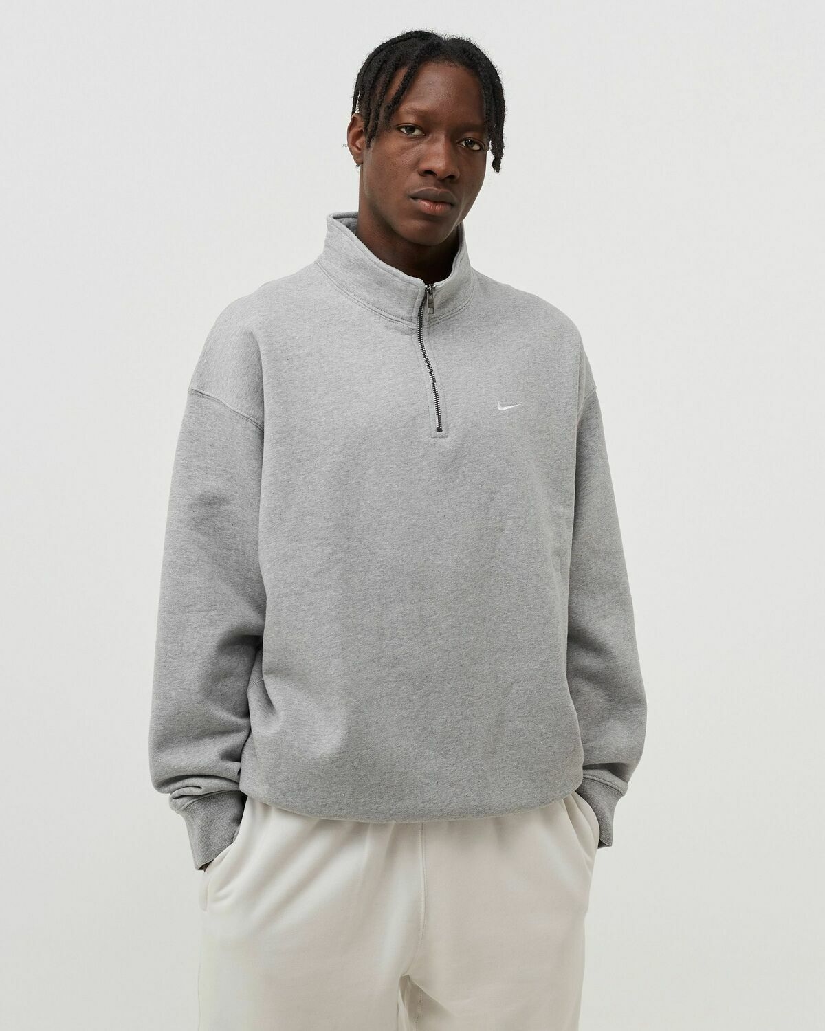 Nike Solo Swoosh 1/4 Zip Top Grey Half Zips