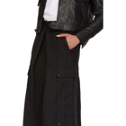 JW Anderson Black Pinstripe Wide-Leg Trousers