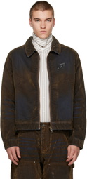 KidSuper Brown Flocked Work Denim Jacket