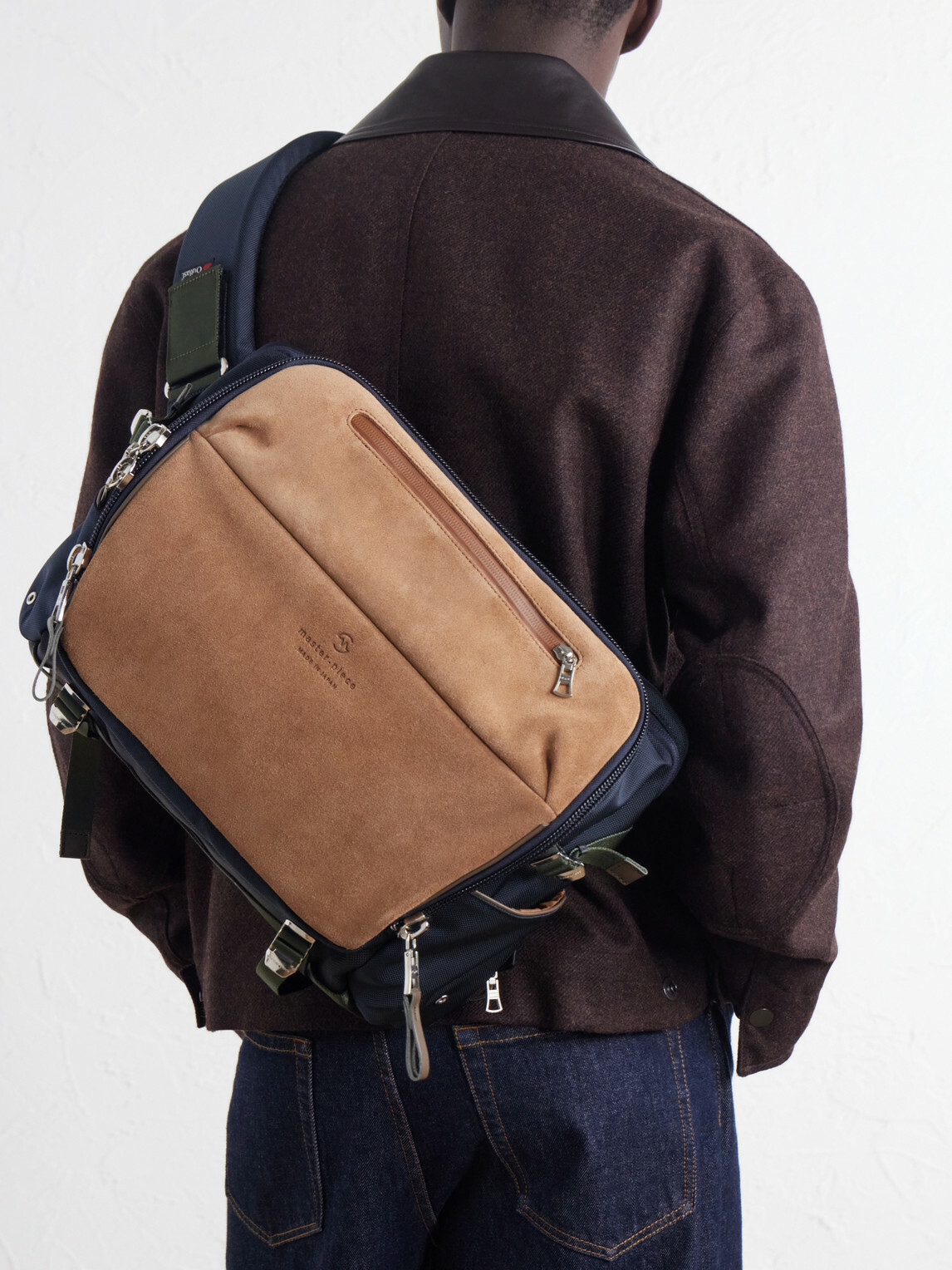 Master-Piece - Grave Suede and Shell Messenger-Bag