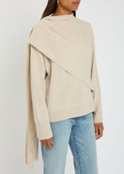 Vince Cape-effect Wool and Cashmere-blend Jumper Cream
