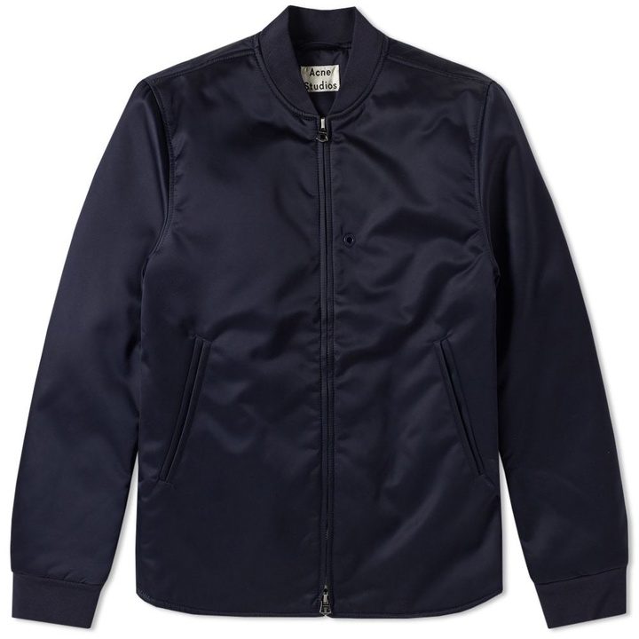 Photo: Acne Studios Mylon Matt Bomber Jacket Blue