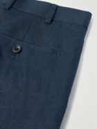 Kingsman - Slim-Fit Straight-Leg Linen Shorts - Blue