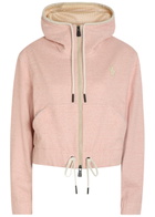 Moncler Logo-appliquéd Hooded Linen-blend Sweatshirt Light Pink
