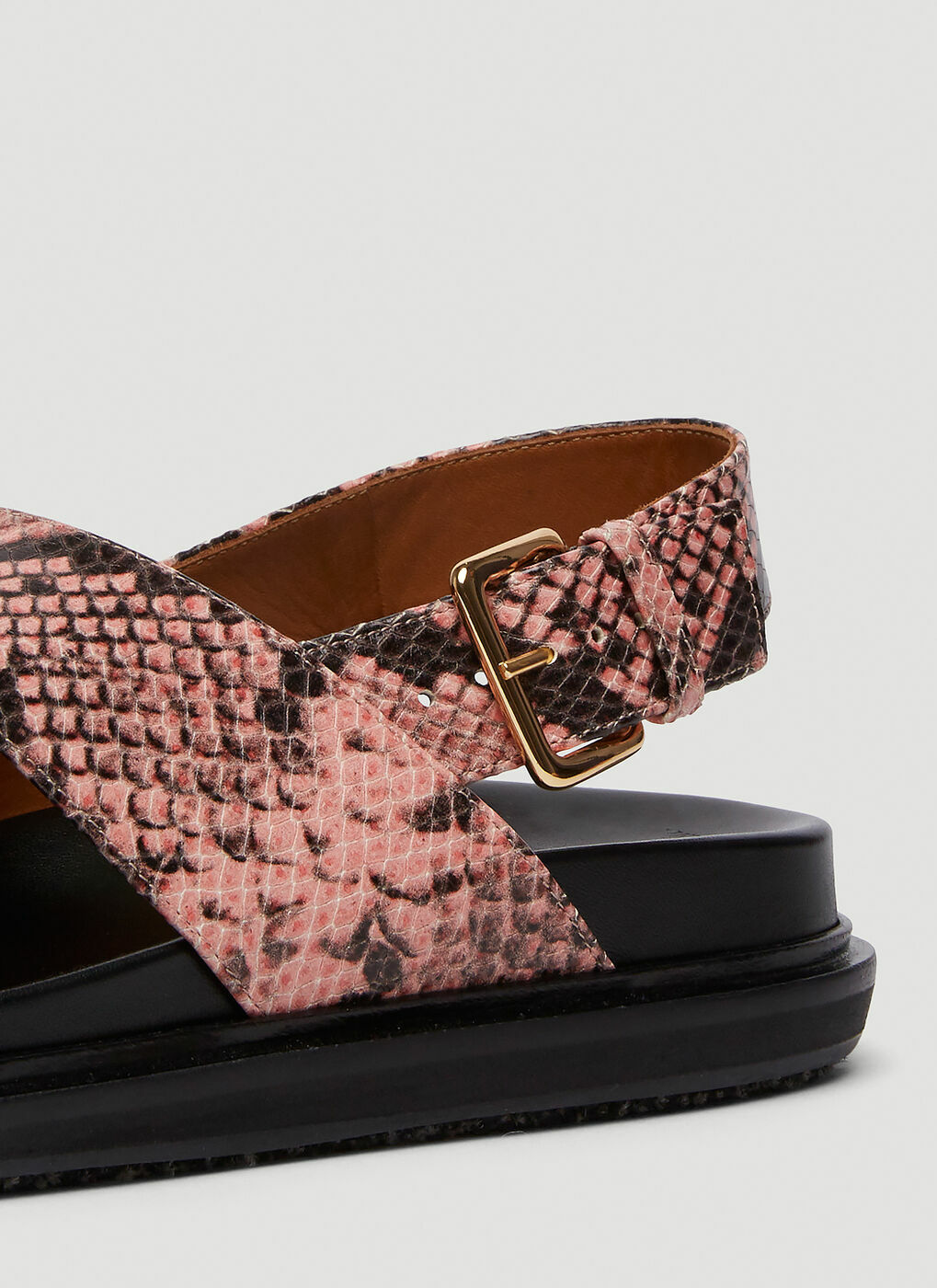 Python-Effect Fussbett Sandals in Pink Marni