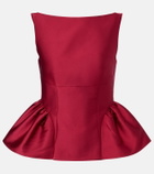 Roland Mouret Peplum taffeta top