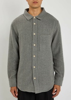 The Elder Statesman Melange Cashmere-woven Overshirt Light Grey