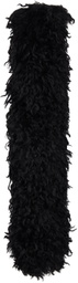Anna Sui Black Faux Curly Lamb Fur Long Scarf