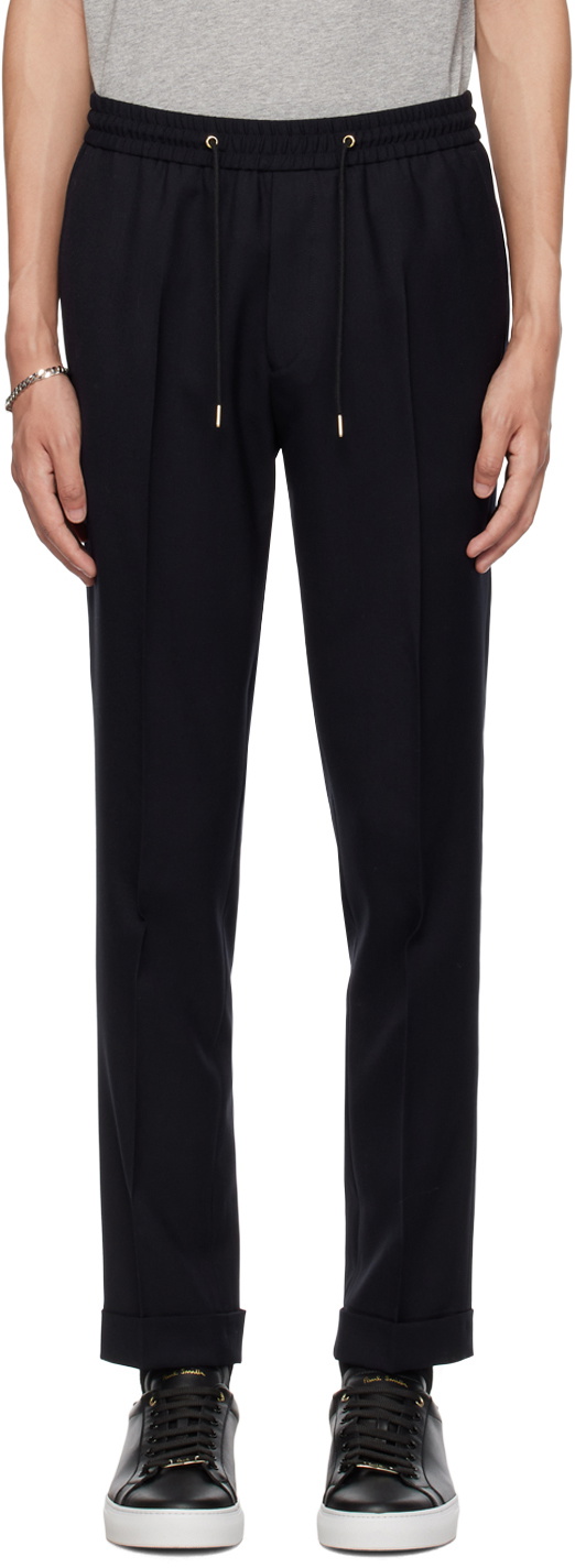 Paul Smith Navy Creased Trousers Paul Smith