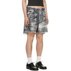 CAMPERLAB Black Corduroy Print Cutoff Shorts