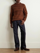 Inis Meáin - Striped Merino Wool and Cashmere-Blend Sweater - Brown