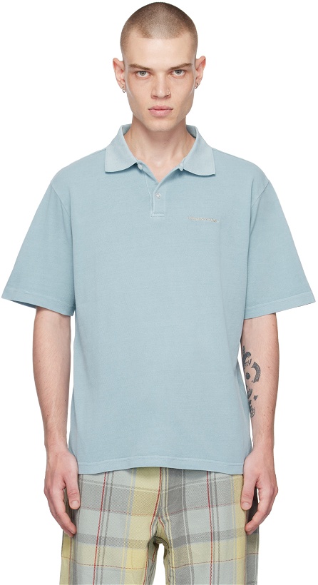 Photo: thisisneverthat Blue Embroidered Polo