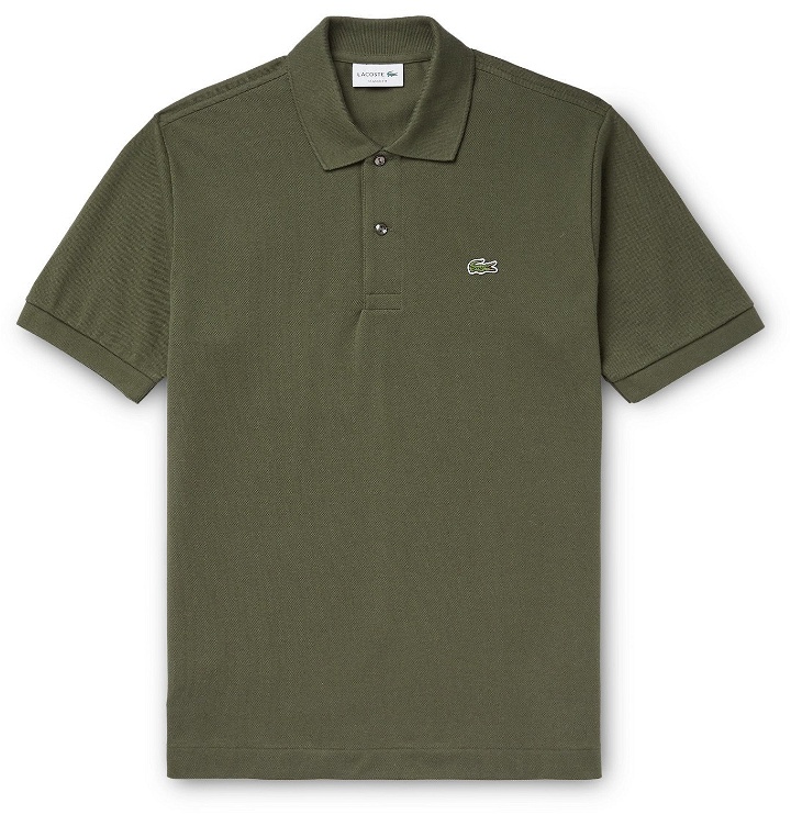 Photo: Lacoste - Logo-Appliquéd Cotton-Piqué Polo Shirt - Green